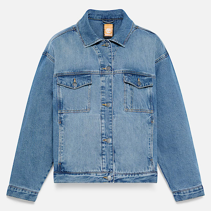 Isolierte Archive Jeansjacke für Damen in Blau