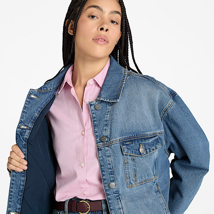 Isolierte Archive Jeansjacke für Damen in Blau