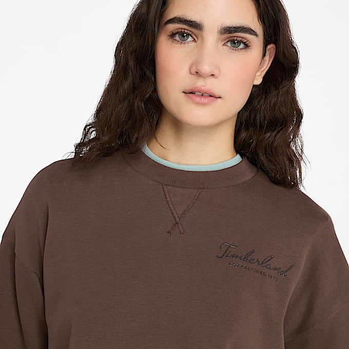 Felpa Girocollo Lush Comfort da Donna in marrone