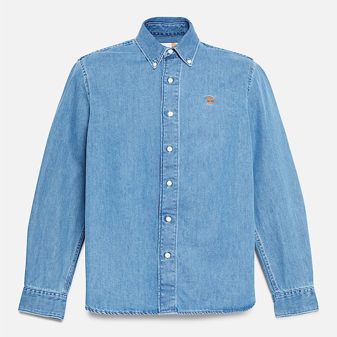 Chemise en jean pour homme en bleu