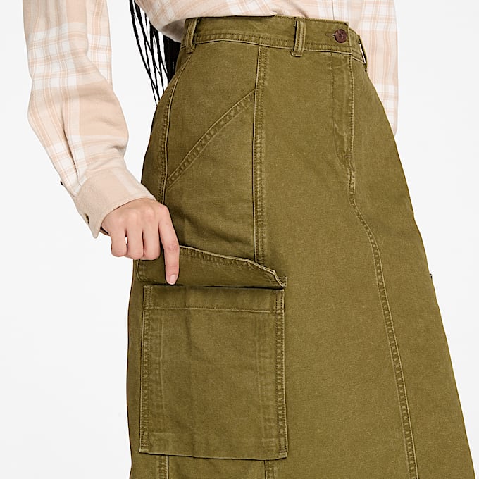 Jupe cargo pour femme en vert foncé