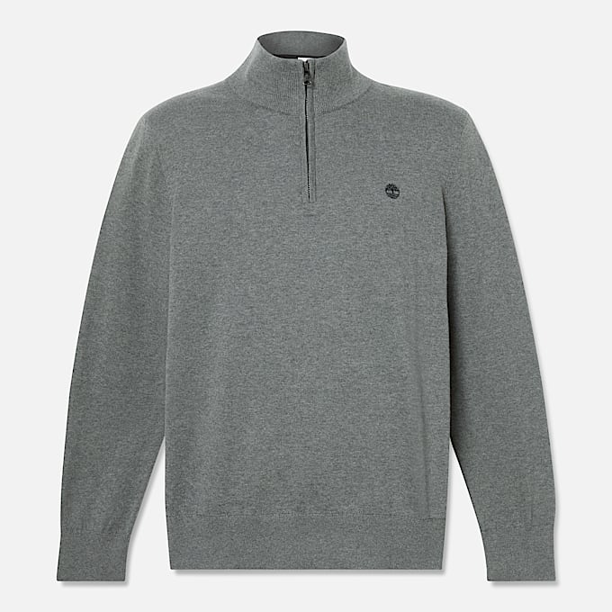 Williams River Pullover mit 1/4-Reißverschluss für Herren in Grau