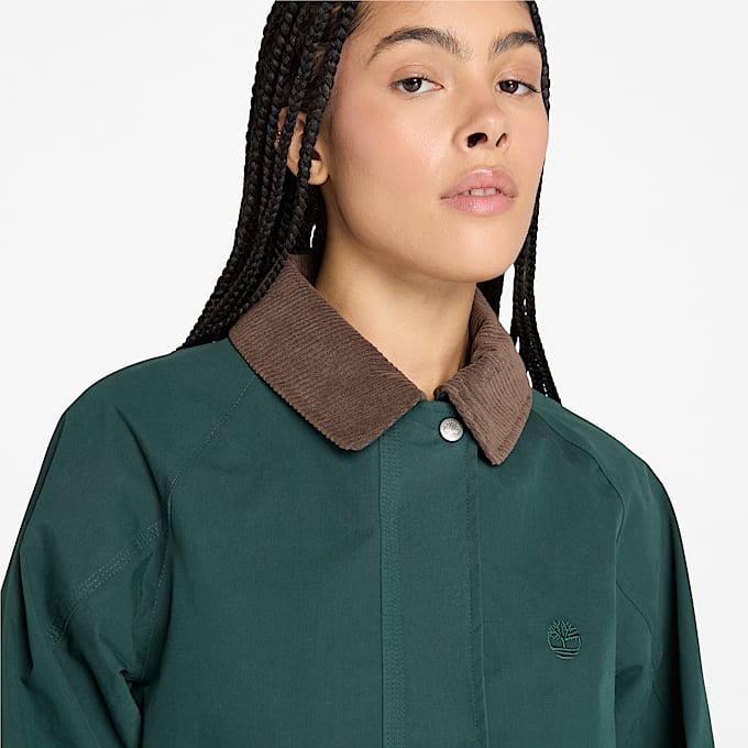 Abrigo de lona impermeable Wenham para mujer en verde oscuro