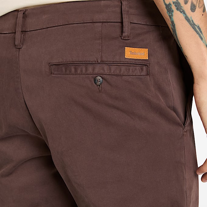 Pantalon chino teint en pièce Claremont pour homme en Marron