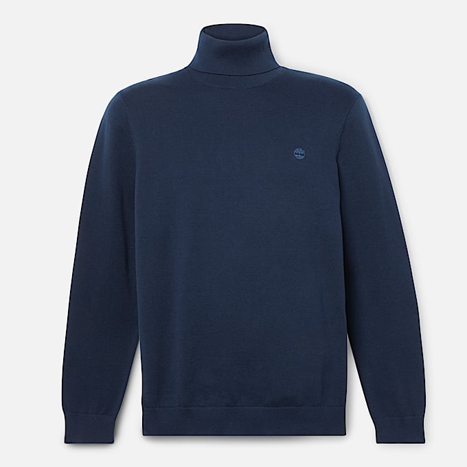 Williams River Rollkragenpullover aus Baumwolle für Herren in Dunkelblau