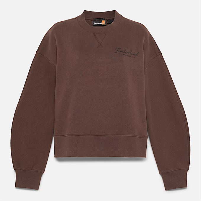Felpa Girocollo Lush Comfort da Donna in marrone