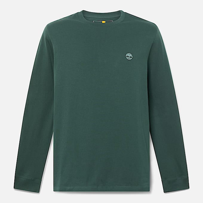 Dunstan River Langarm-T-Shirt für Herren in Dunkelgrün