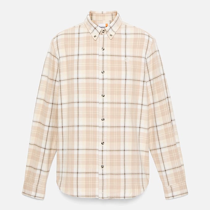 Geruit Flanellen Overhemd voor heren in beige