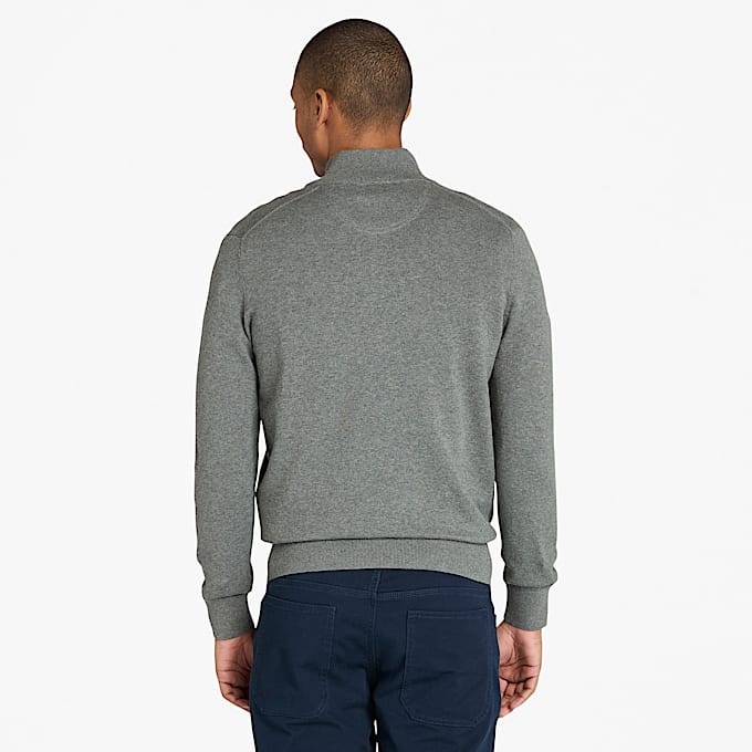 Williams River Pullover mit 1/4-Reißverschluss für Herren in Grau