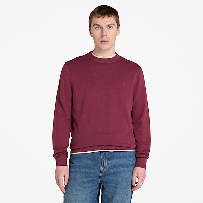 Pull en coton Williams River pour homme en bordeaux - 1