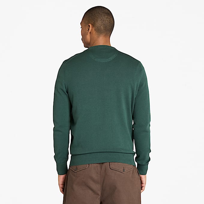 Pull en coton Williams River pour homme en vert foncé