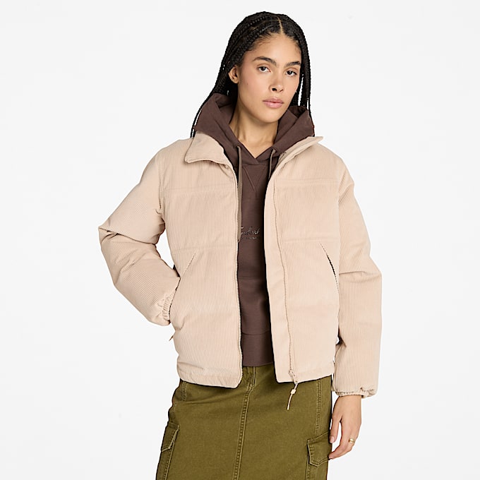Wasserdichte Welch Mountain Cord-Steppjacke für Damen in Beige - 1