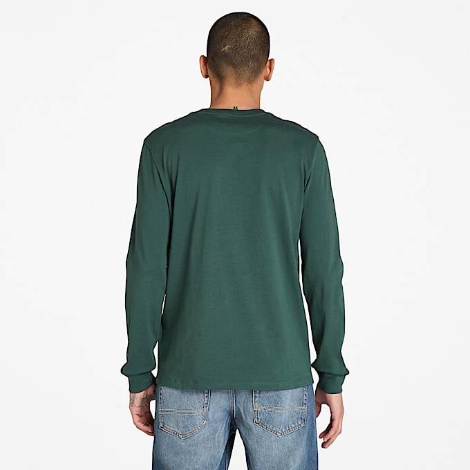 Dunstan River Langarm-T-Shirt für Herren in Dunkelgrün