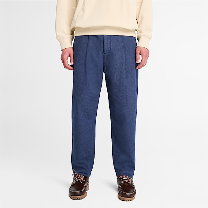 Timberland® Claremont Bundfalten-Chinohose mit Fischgrätmuster für Herren in Dunkelblau - 1