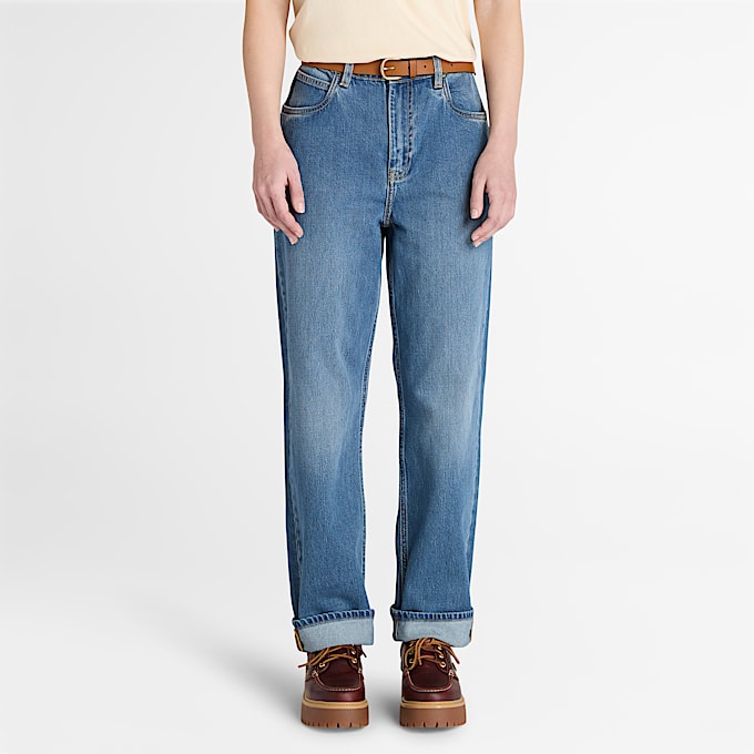 Rechte Denim Broek voor dames in blauw - 1