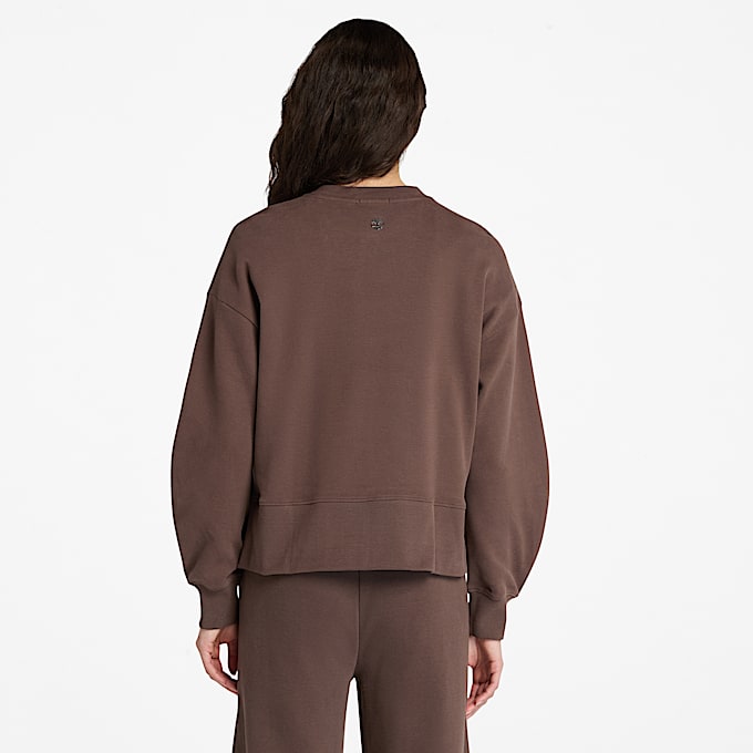 Felpa Girocollo Lush Comfort da Donna in marrone