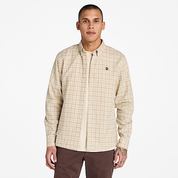 Solucell Air™ Gingham Overhemd voor heren in beige - 1