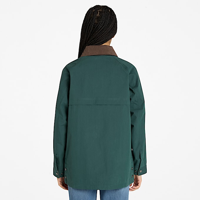 Abrigo de lona impermeable Wenham para mujer en verde oscuro