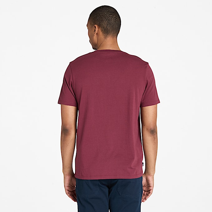 Kennebec River T-shirt met korte mouwen en boomlogo voor heren in bordeauxrood