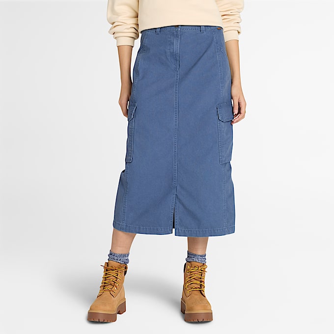 Jupe cargo pour femme en bleu foncé - 1