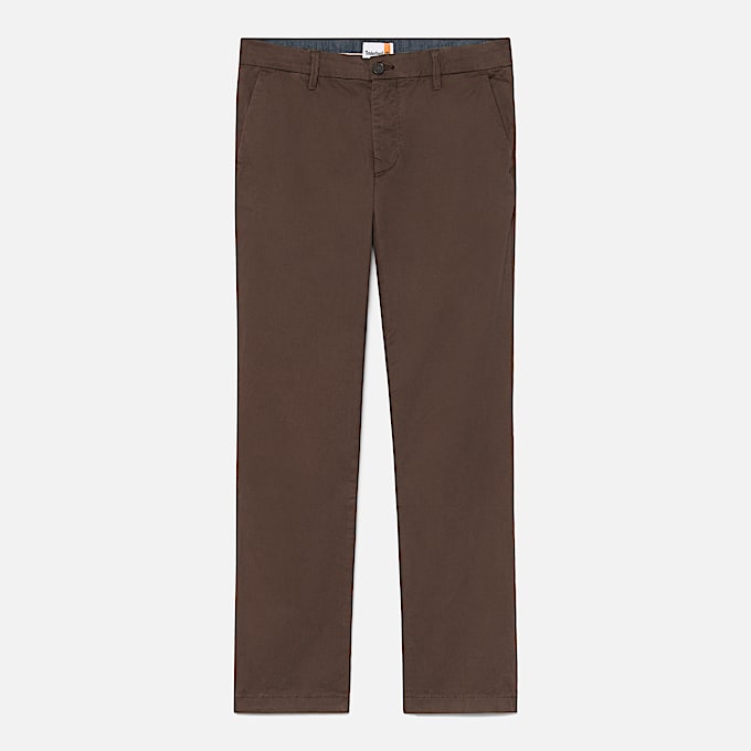 Pantalon chino en sergé Claremont (droit) pour homme en Marron