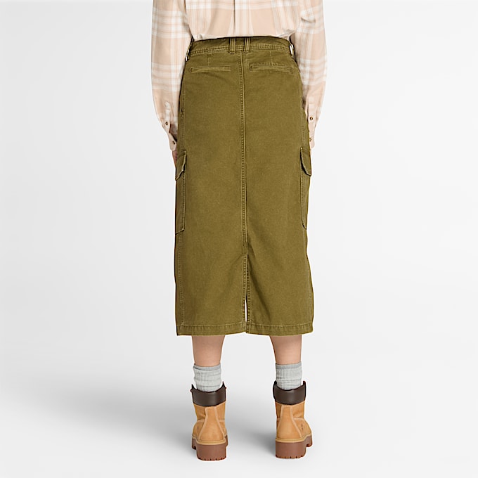 Jupe cargo pour femme en vert foncé