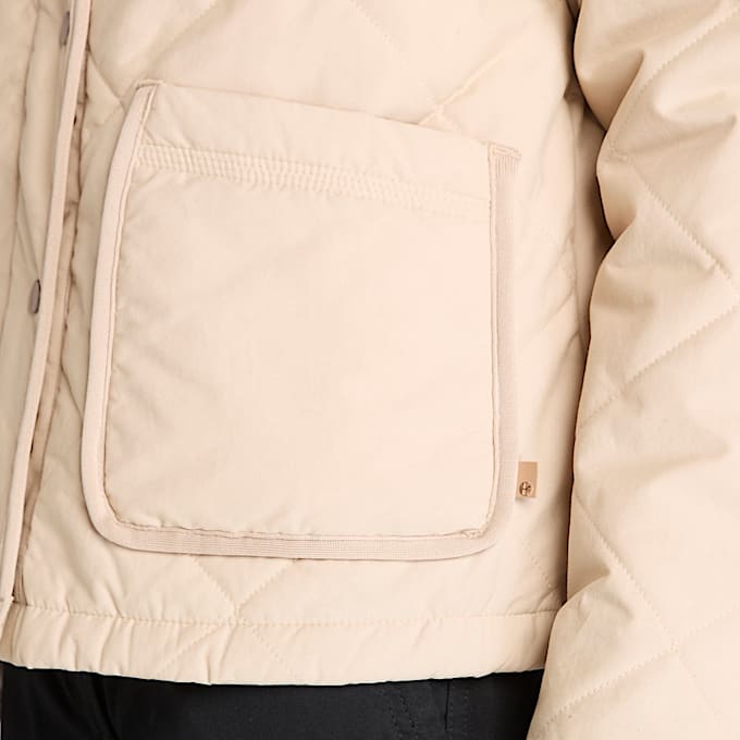 Durable Water-Repellent Quilted Jacket for Women in Beige