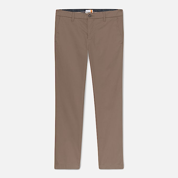 Pantaloni Chino Slim Fit in Twill Claremont da Uomo in marrone