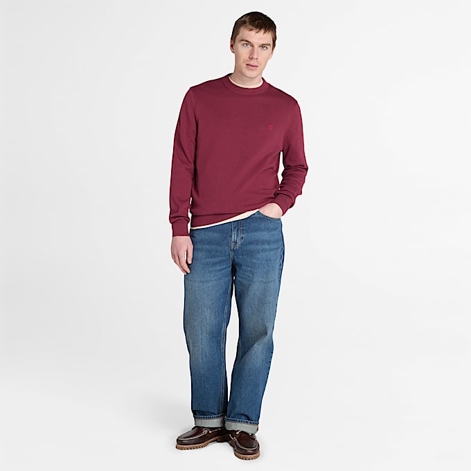 Pull en coton Williams River pour homme en bordeaux