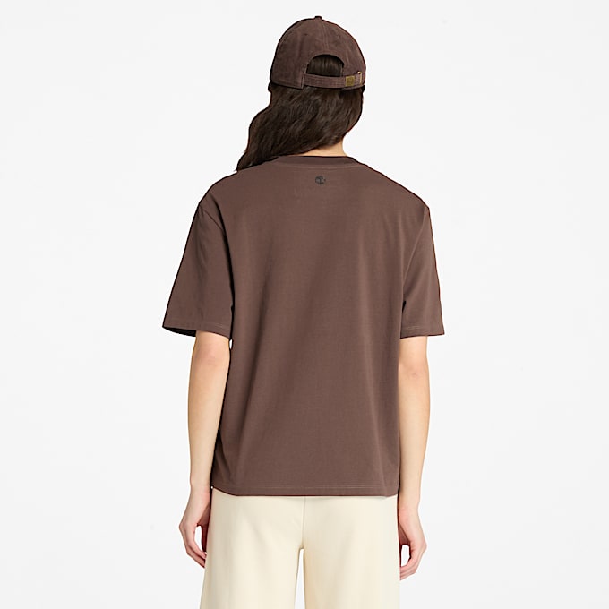 Lush Comfort Kurzarm-T-Shirt für Damen in Braun