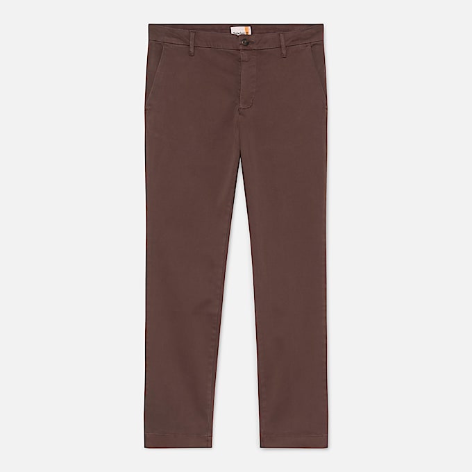 Pantalon chino teint en pièce Claremont pour homme en Marron