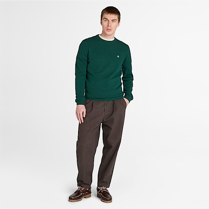 Timberland® Cohas Brook Rundhalspullover aus Merinowolle für Herren in Dunkelgrün