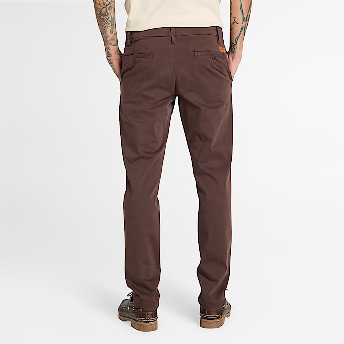Pantalon chino teint en pièce Claremont pour homme en Marron