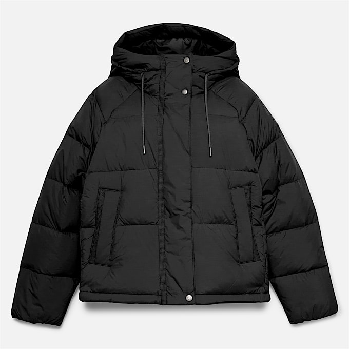 Recycled Down Puffer Jacket for Women in Black