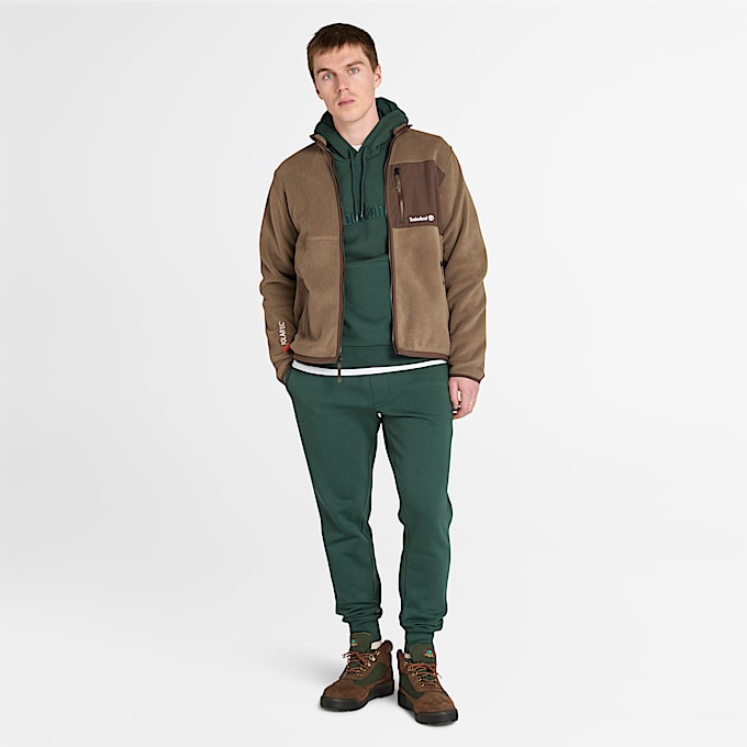Exeter River Brushed Back Jogger for Men in Dark Green