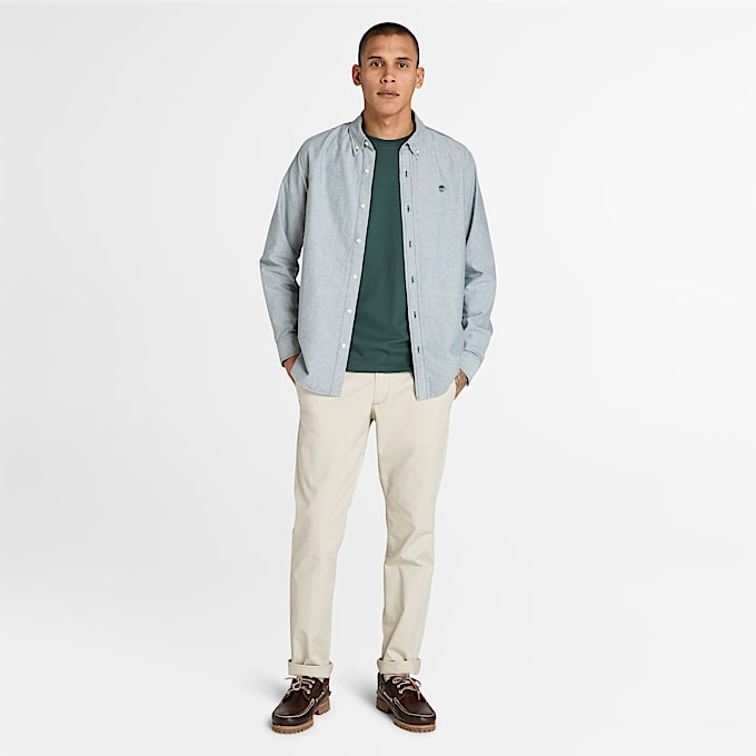 Pantaloni Chino Slim Fit in Twill Claremont da Uomo in grigio