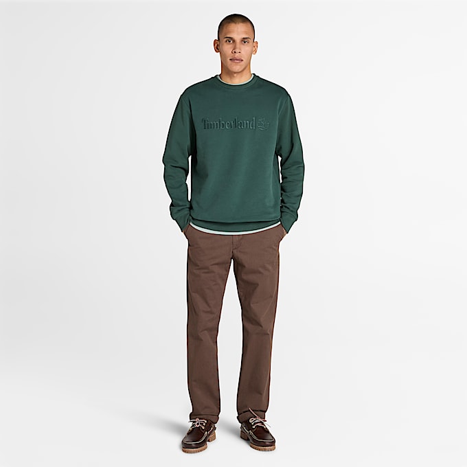 Pantalon chino en sergé Claremont (droit) pour homme en Marron