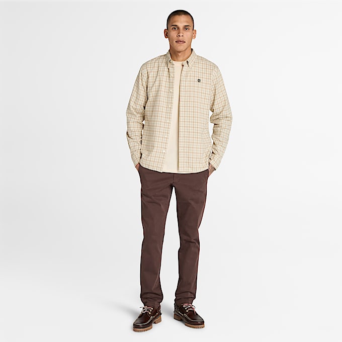 Pantalon chino teint en pièce Claremont pour homme en Marron