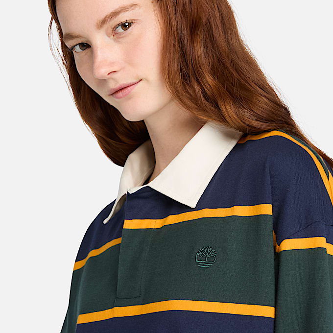 Polo Rugby All Gender in blu scuro/verde scuro