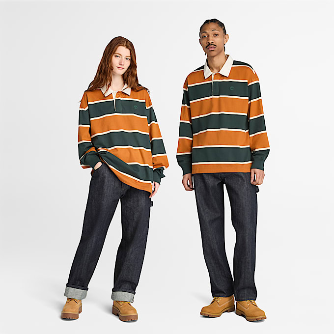 Polo Rugby in marrone/verde scuro - 1