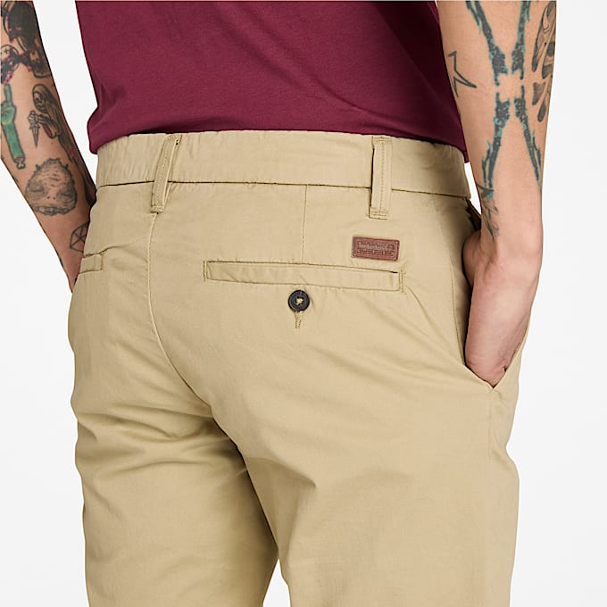 Pantaloni Chino Slim Fit in Twill Claremont da Uomo in beige