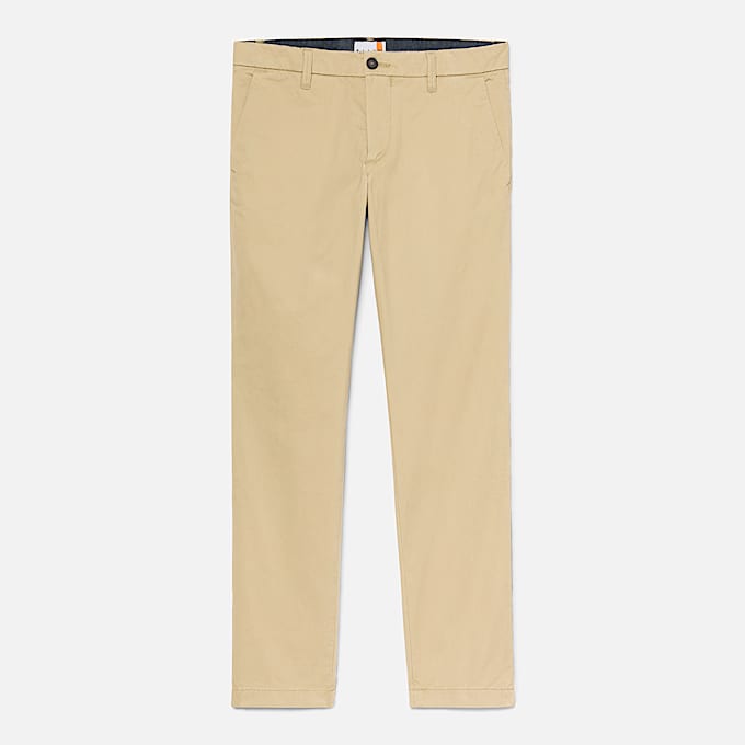 Pantaloni Chino Slim Fit in Twill Claremont da Uomo in beige