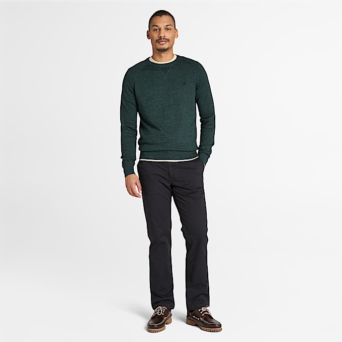 Pantalon chino en sergé Claremont (droit) pour homme en Noir