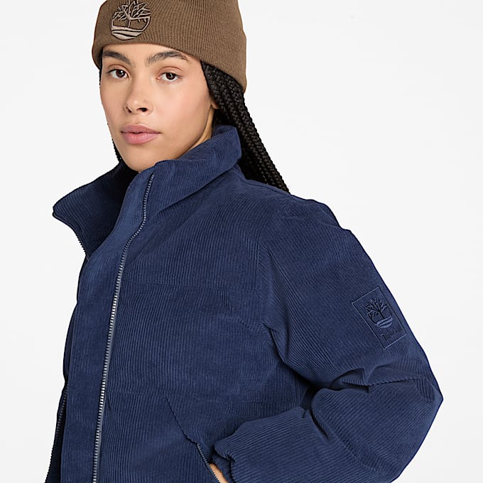 Wasserdichte Welch Mountain Cord-Steppjacke für Damen in Dunkelblau