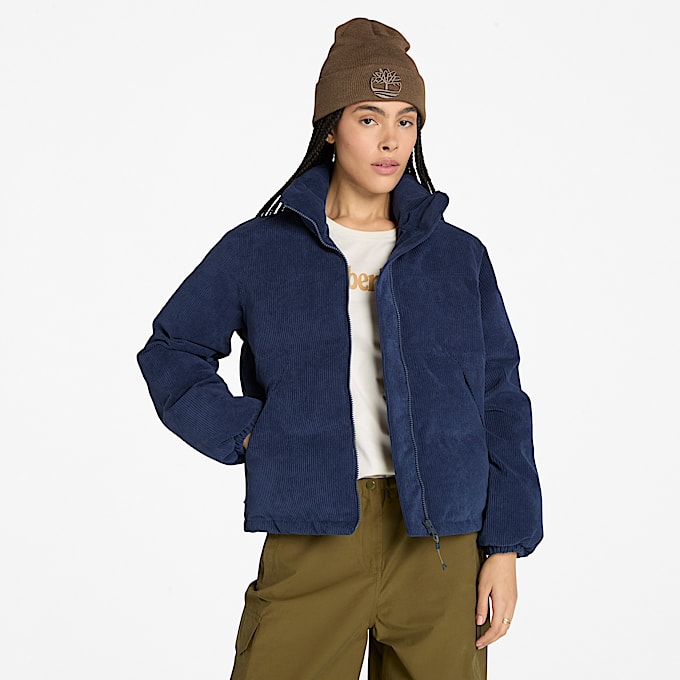 Wasserdichte Welch Mountain Cord-Steppjacke für Damen in Dunkelblau - 1