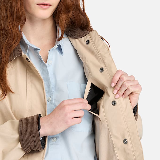 Abrigo de lona impermeable Wenham para mujer en beis