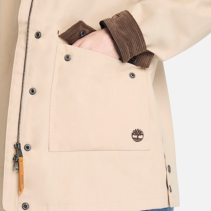 Abrigo de lona impermeable Wenham para mujer en beis