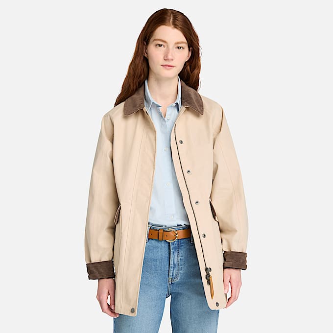Abrigo de lona impermeable Wenham para mujer en beis - 1
