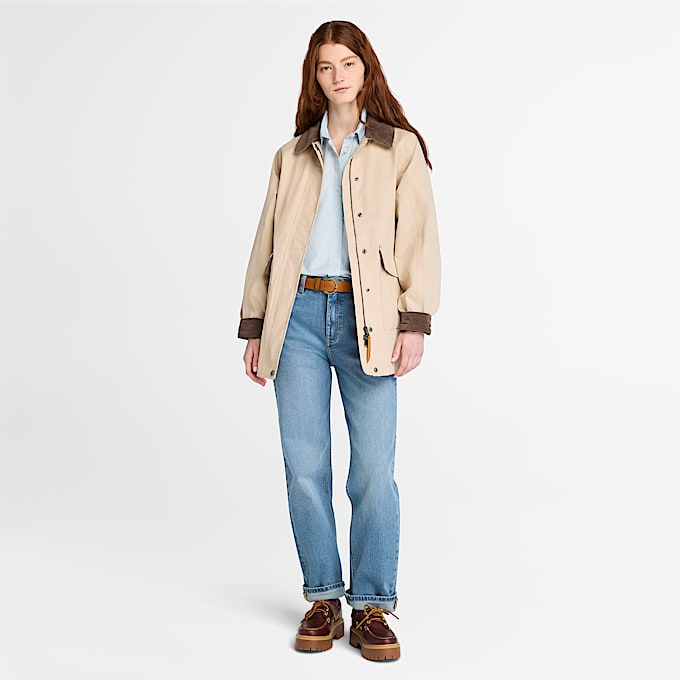 Abrigo de lona impermeable Wenham para mujer en beis