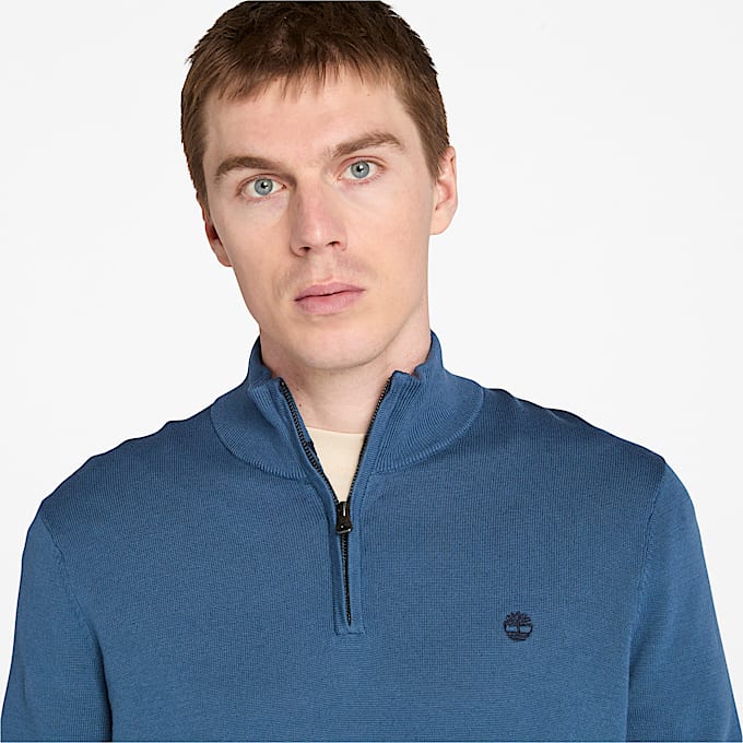 Williams River Pullover mit 1/4-Reißverschluss für Herren in Dunkelblau